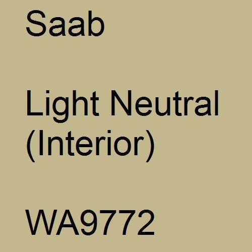 Saab, Light Neutral (Interior), WA9772.